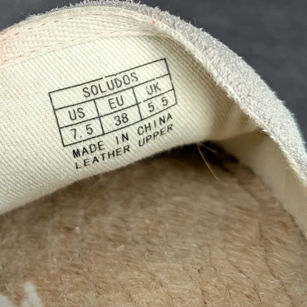 Soludos Suede Espadrille Platform Smoking Slippers Grey Women's 7.5